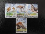 Ciad-Fauna wwf,pasari -serie completa,nestampilate MNH, Nestampilat