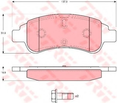 Set placute frana,frana disc CITROEN C2 (JM) (2003 - 2016) TRW GDB1623 foto