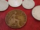 Lot 10 monede diferite tara / an + One 1 penny 1903 UK Anglia , [poze]. Discount conform descriere [10 - 20 %. Vezi descrierea.].