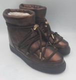 Ghete apres ski lux INUIKII originale noi piele si blana naturala integral superbe 39