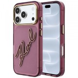 Husa pentru Apple iPhone 18 Pro / 17 Pro, Karl Lagerfeld, IML Big Signature Resin Logo Metal Frame, Visinie