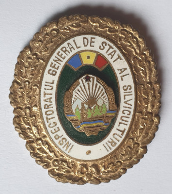 Insigna Evidentiat - Ceausescu Inspectoratul General de Stat al SILVICULTURII foto