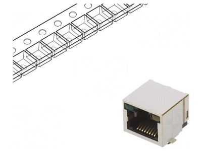Conector RJ45 soclu PIN 8 aurit 8p8c pentru PCB foto