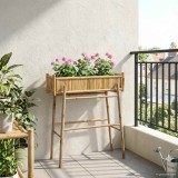 vidaXL Ghiveci pentru Grădină cu Suport natural 100 x 38 x 114 cm 42028231