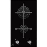 Plita incorporabila pe gaz Electrolux EGC3322NVK, 2 arzatoare, aprindere electrica integrata, negru