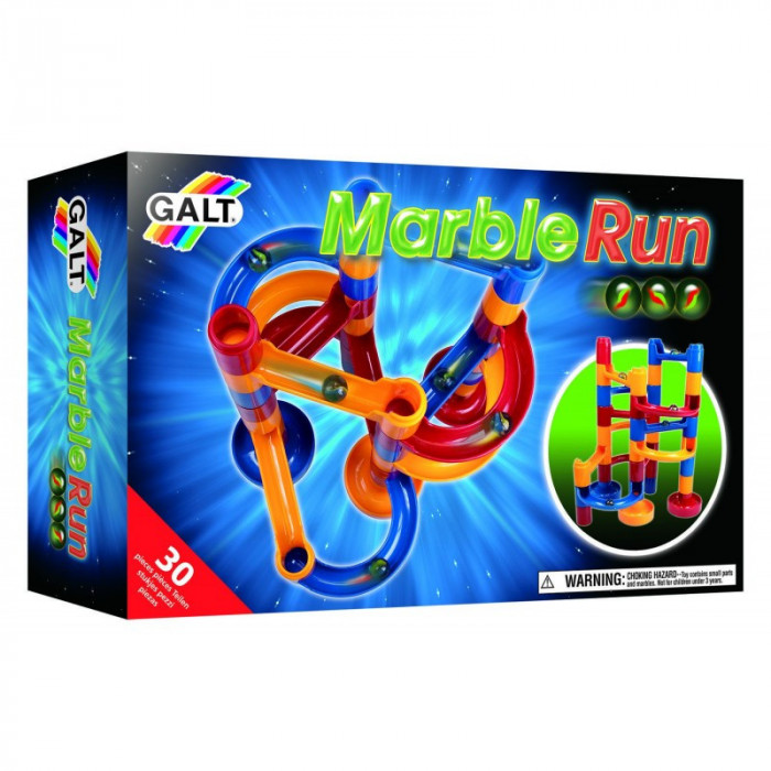 Cursa de bilute din sticla Marble Run, 30 de piese, 4 ani+