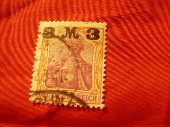 Timbru Germania 1921 cu supratipar 3M/ 1 1/4M , stampilat