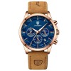 Ceas barbatesc Poedagar Quartz Indici luminosi Piele Analog Business Maro