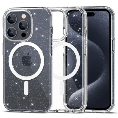 Husa Tech-Protect Flexair Hybrid Iphone 15 Pro glitter magsafe foto
