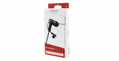 Casti audio Hama Intense, In-ear, Microfon, Cablu plat, Alb/Gri foto
