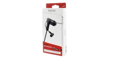 Casti audio Hama Intense, In-ear, Microfon, Cablu plat, NEGRU foto