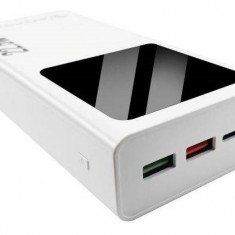 Baterie externa/Powerbank BeePower BP-30PD, Quick charge, 30000mAh, 22.5W PD USB-C + 2 x USB3.0, Alb