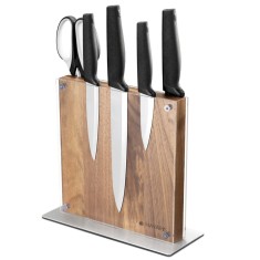 Suport cutite Navaris din lemn de acacia, cu 2 fete, 25x23x10 cm, 50416.025.05