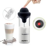 Cumpara ieftin Spumator Electric de Lapte si Cafea APF&reg; &ndash; Mixer Portabil, 450ml, Pahar din Sticla Borosilicata, Alimentare pe Baterii