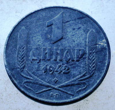 1.355 SERBIA WWII OCUPATIE GERMANA 1 DINAR 1942 foto