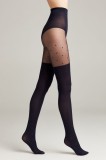 Dres elastic cu model, picățele și imitație de golf, Fantasy Sensation, Nero, 4-L Standard
