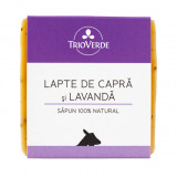 Sapun natural cu lapte de capra si lavanda, 110 g, Trio Verde