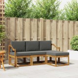 vidaXL Set de canapele de exterior cu pernă 4 pcs Natural și Antracit 3366235