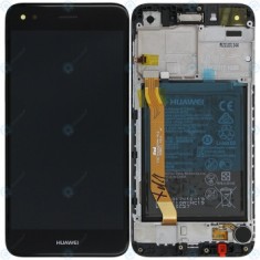 Huawei Y6 Pro 2017 Capac frontal modul display + LCD + digitizer + acumulator negru 02351KNV 02351TVA