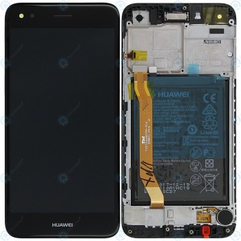 Huawei Y6 Pro 2017 Capac frontal modul display + LCD + digitizer + acumulator negru 02351KNV 02351TVA foto