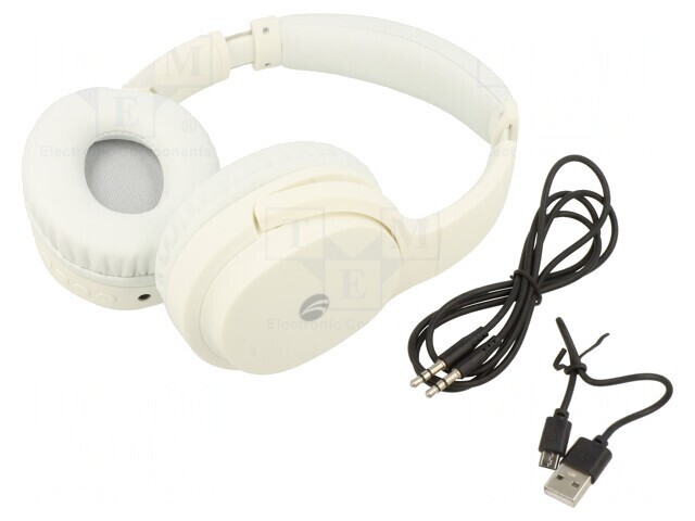 Căști Bluetooth 5.0 Over-Ear Albe 5h