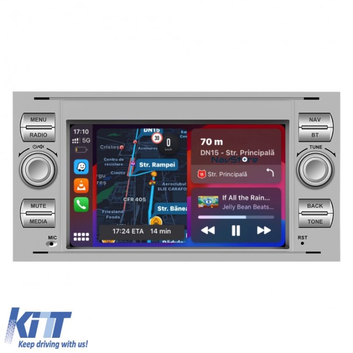 Navigatie Dedicata Ford, 7Inch, 2Gb Ram, 64Gb stocare, Carplay, Argintiu Performance AutoTuning