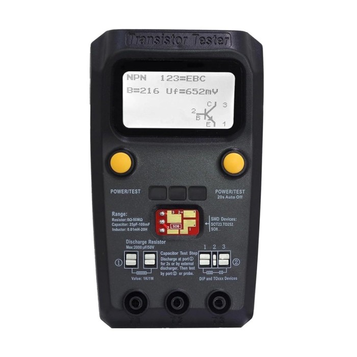 Multimetru Tester tranzistori, diode, triode, condesatori, bobine,SMD.