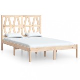 Cumpara ieftin Cadru de pat dublu, 135x190 cm, lemn masiv de pin
