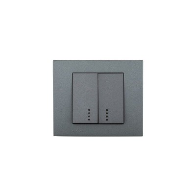 Comutator cu LED Grano ST Metalic fumuriu Ovivo 400-110200-203 foto
