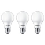 Bec LED Philips clasic A60M E27 8W 806lm lumina neutra 4000 K - 3 buc