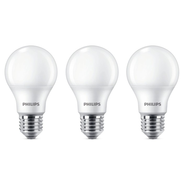 Bec LED Philips clasic A60M E27 8W 806lm lumina neutra 4000 K - 3 buc