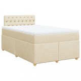 Cumpara ieftin Pat continental cu saltea, crem, 120x190 cm, textil