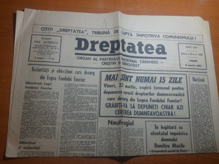 dreptatea 8 martie 1991-miting pentru basarabia si bucovina