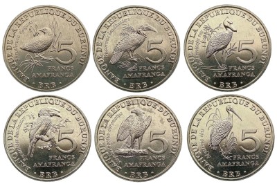 C3 BURUNDI set of 6 monede 5 franci 2014 UNC foto