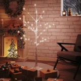 VidaXL Mesteacăn cu LED, alb, 48 LED-uri alb calde, 120 cm