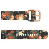 Curea din silicon, compatibila Xiaomi Amazfit BIP, telescoape Quick Release, 20mm, Vintage Flower, Very Dream