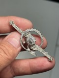 BROSA AUR alb 18K + 71 Diamante = 2CT - Vintage - Mare - 12.5g. - Deosebita !
