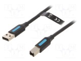 Cablu USB 2.0 VENTION 2m USB A la USB B nichelat negru PVC