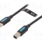 Cablu USB 2.0 VENTION 2m USB A la USB B nichelat negru PVC