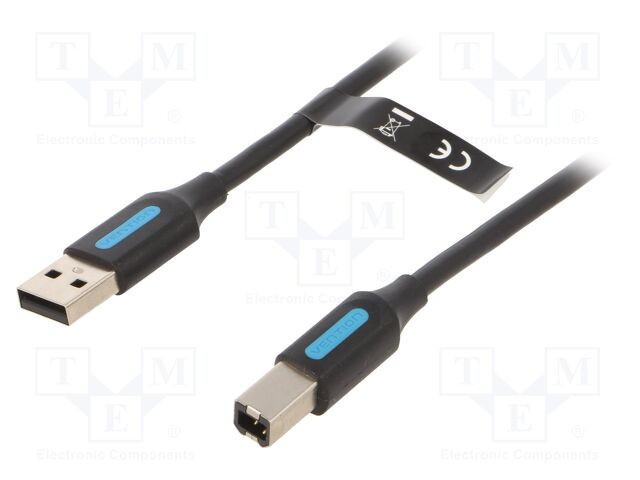 Cablu USB 2.0 VENTION 2m USB A la USB B nichelat negru PVC