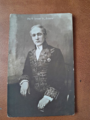 Fotografie tip carte postala, G. Carussi in piesa Suzana, inceput de secol XX foto