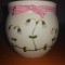 Vaza ceramica vintage florala cu snur fundita roz Gabriel Suedia