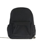 Rucsac simplu negru din material textil si buzunar frontal