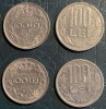 ROMANIA 100 LEI LOT PATRU MONEDE(1943,1944,1992,1996)/ PIESELE DIN POZE