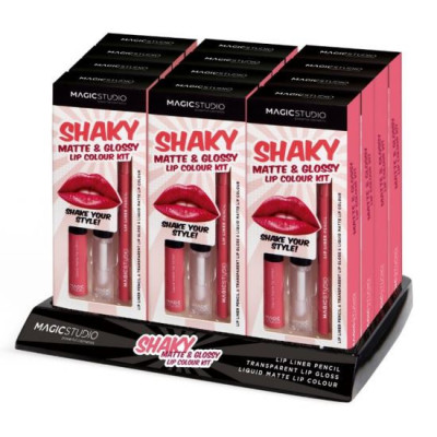 12 Bucati Set gloss si creion de buze Shaky, Matte &amp;amp;amp; Glossy, 60749, Magic Studio, 2 g foto