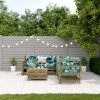 Gossi set mobilier de gradina cu perne, 5 piese, lemn de pin tratat