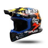Cumpara ieftin Casca copii motocross/enduro Ufo Plast Korey negru/galben/albastru
