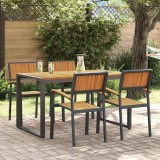 VidaXL Set de masă pentru grădină 5 pcs negru și maro 140 x 80 x 75 cm