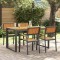 vidaXL Set de masă pentru grădină 5 pcs negru și maro 140 x 80 x 75 cm 3284383