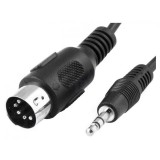 Cablu DIN 5pini mufa tata la Jack 3.5 mm mufa tata 1.5m negru BQ CABLE